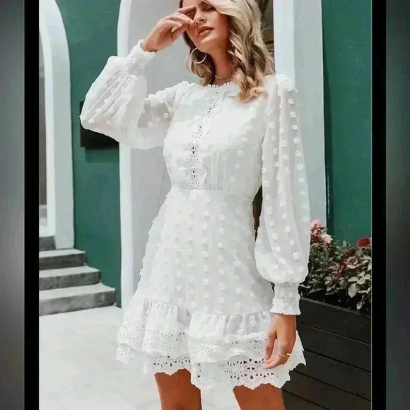 {NWT} Simplee Swiss dot and lace dress - Picture 1 of 6